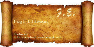 Fogl Elizeus névjegykártya